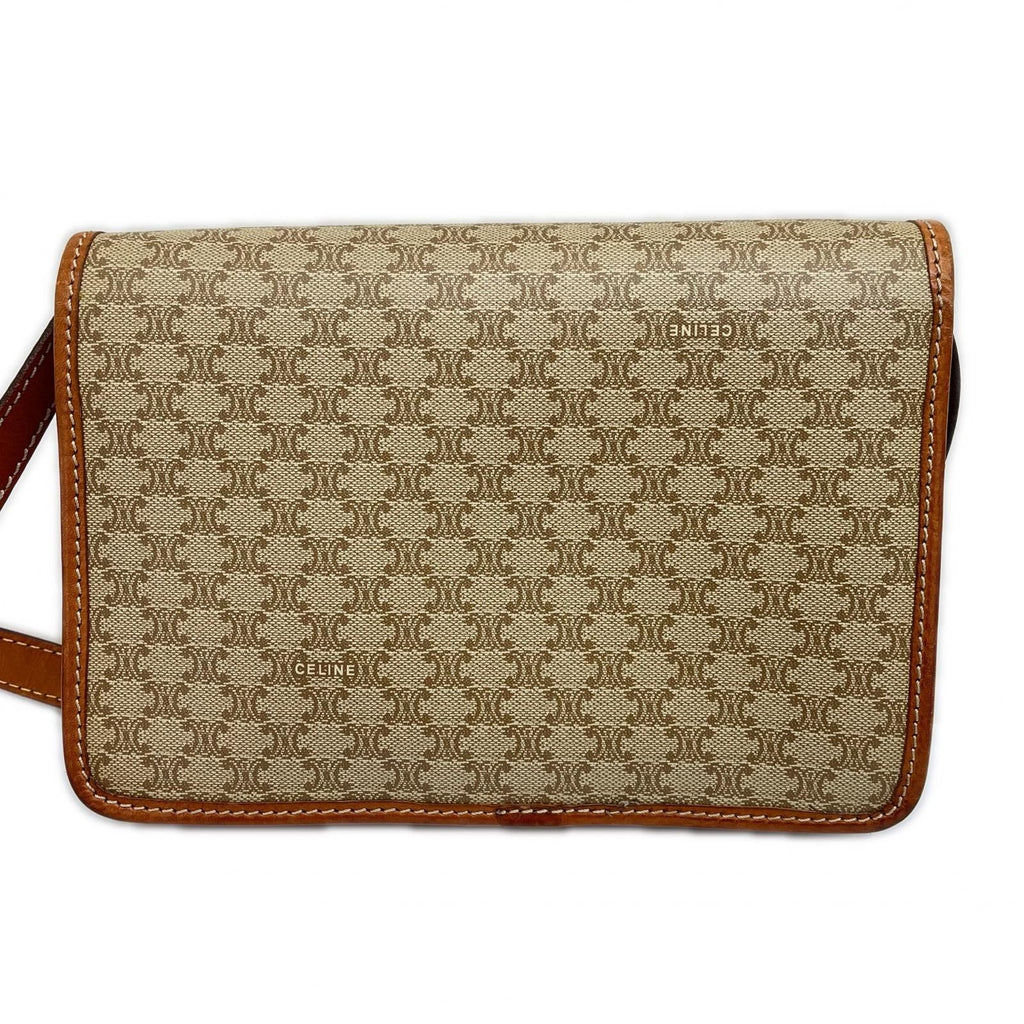 Celine Shoulder Bag Macadam Print Triomphe Brown — view 2