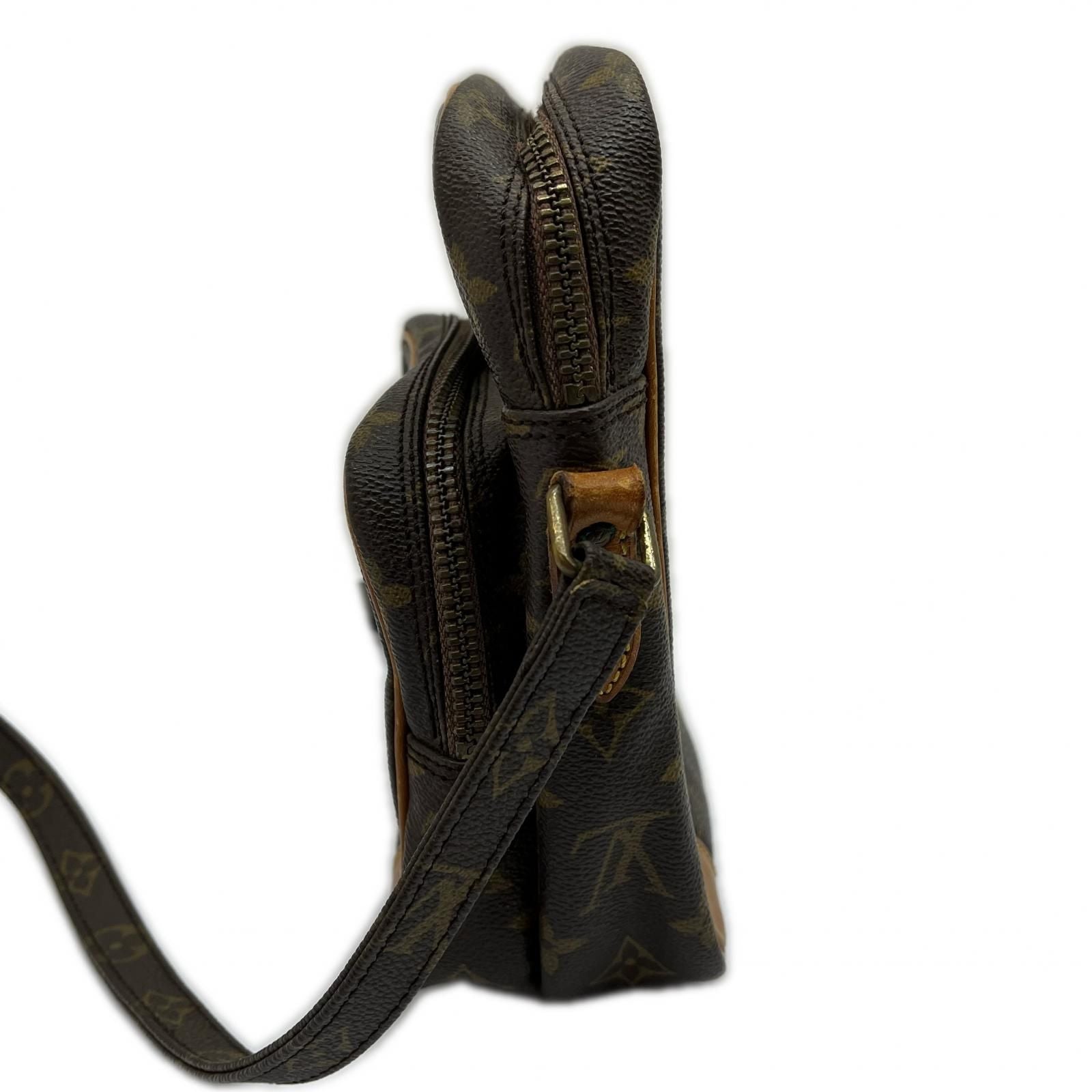 Louis Vuitton Shoulder Bag Amazon Monogram Zipper Tear Brown — view 3