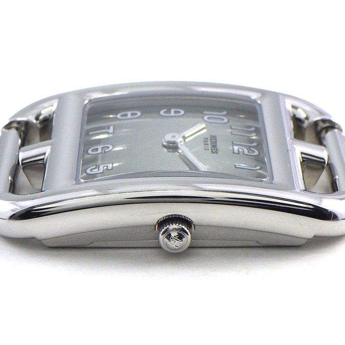 Hermes Watch Capecod Square Silver Mirror Dial Mesh SS Quartz Analog — view 2