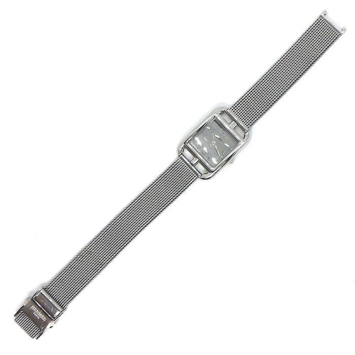 Hermes Watch Capecod Square Silver Mirror Dial Mesh SS Quartz Analog — view 3