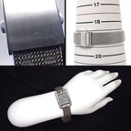 Hermes Watch Capecod Square Silver Mirror Dial Mesh SS Quartz Analog — view 9