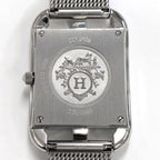Hermes Watch Capecod Square Silver Mirror Dial Mesh SS Quartz Analog — view 4