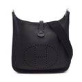Hermes Shoulder Bag Evelyne 3 GM Black Taurillon Clemence Silver