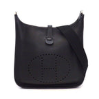 Hermes Shoulder Bag Evelyne 3 GM Black Taurillon Clemence Silver