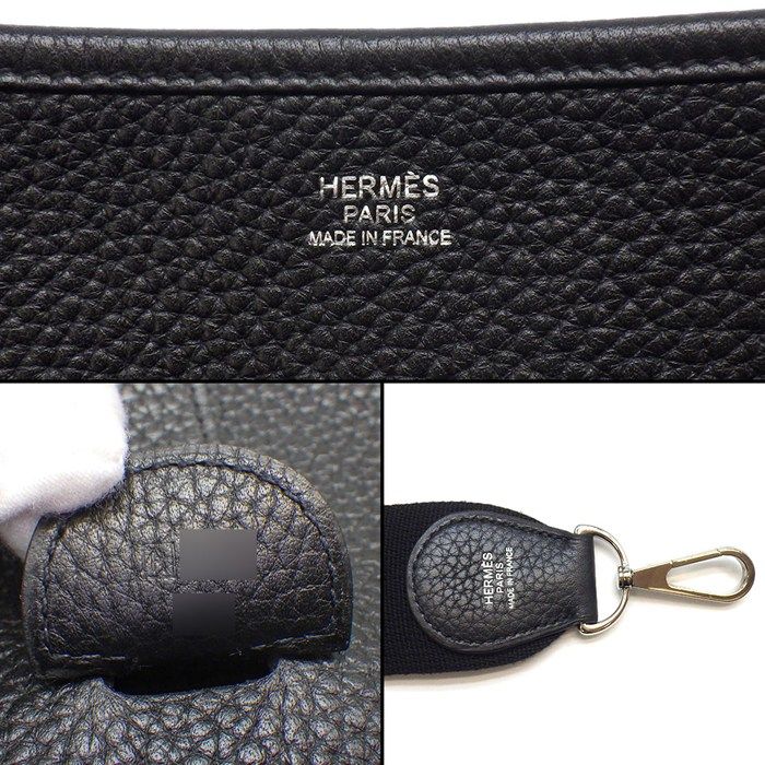 Hermes Shoulder Bag Evelyne 3 GM Black Taurillon Clemence Silver — view 6