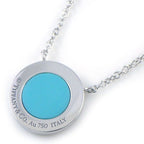 Tiffany & Co Necklace T Two T Circle Turquoise 18k White Gold — view 2