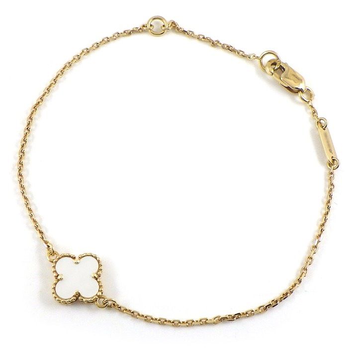 Van Cleef & Arpels Bracelet Sweet Alhambra White Shell 18k Yellow Gold