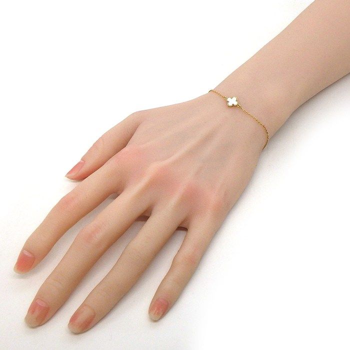 Van Cleef & Arpels Bracelet Sweet Alhambra White Shell 18k Yellow Gold — view 7