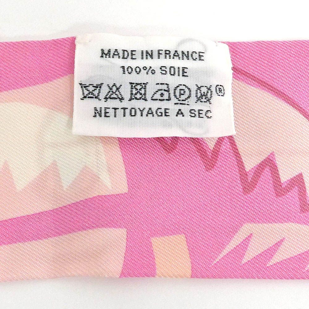 Hermes Tsuiri Pink Sea Surf and Fun Silk 100% Surfboard Pattern Scarf — view 7