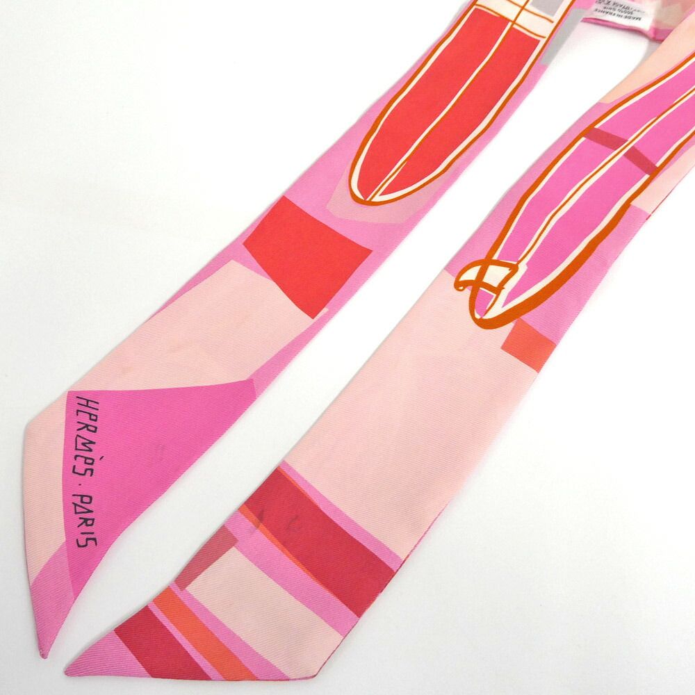Hermes Tsuiri Pink Sea Surf and Fun Silk 100% Surfboard Pattern Scarf — view 2