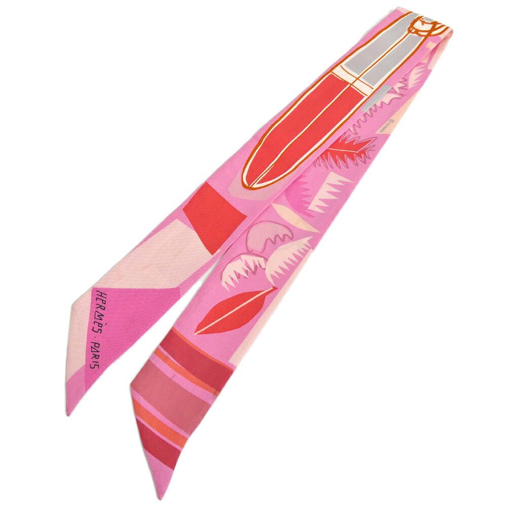 Hermes Tsuiri Pink Sea Surf and Fun Silk 100% Surfboard Pattern Scarf