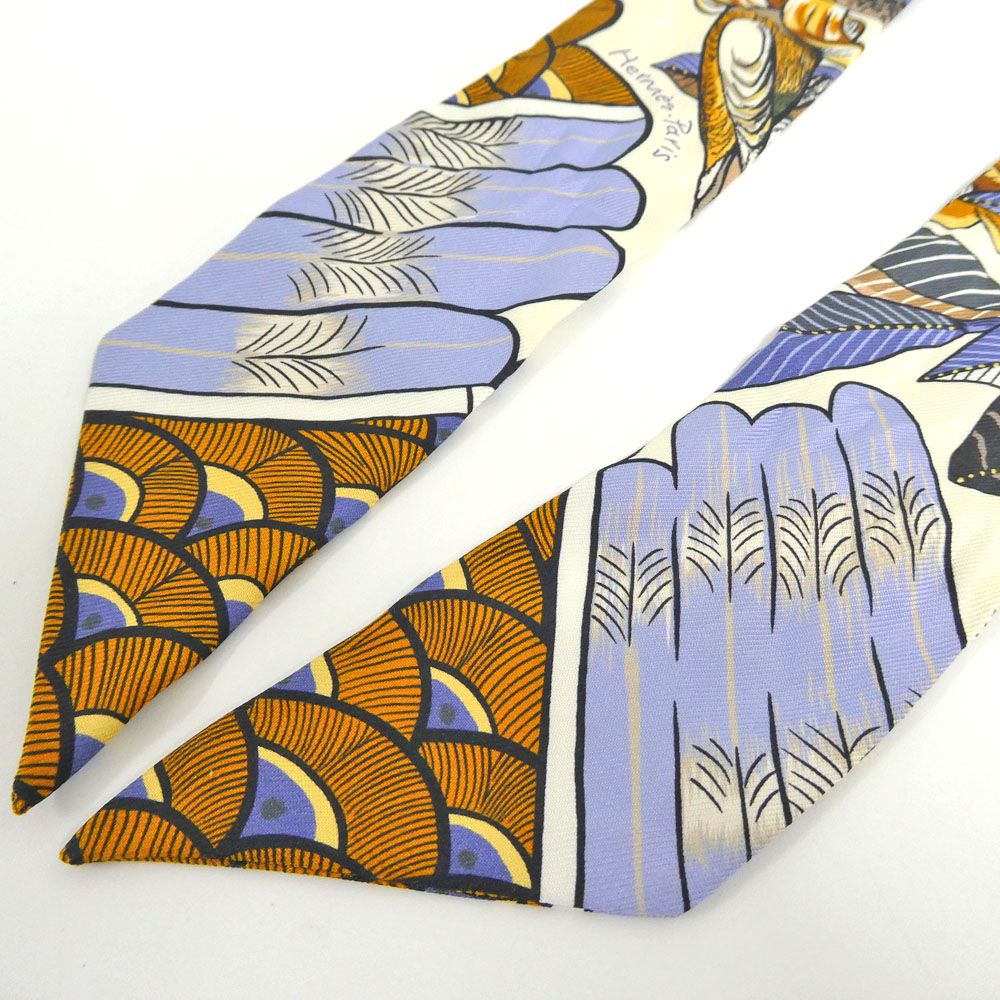 Hermes Twilly Tree of Song Cream Bird Pattern — view 4