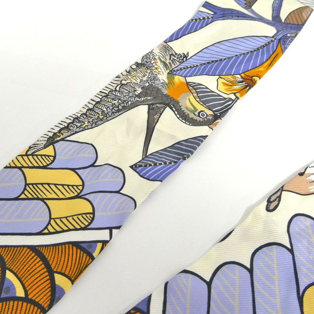 Hermes Twilly Tree of Song Cream Bird Pattern — view 6