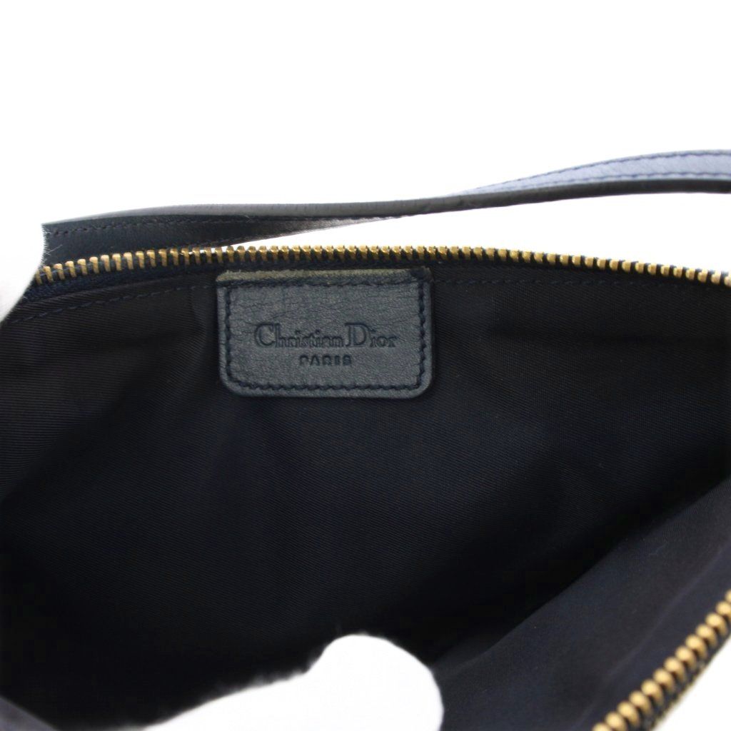 Dior Saddle Bag Trotter All Over Pattern Leather Canvas Navy — view 8