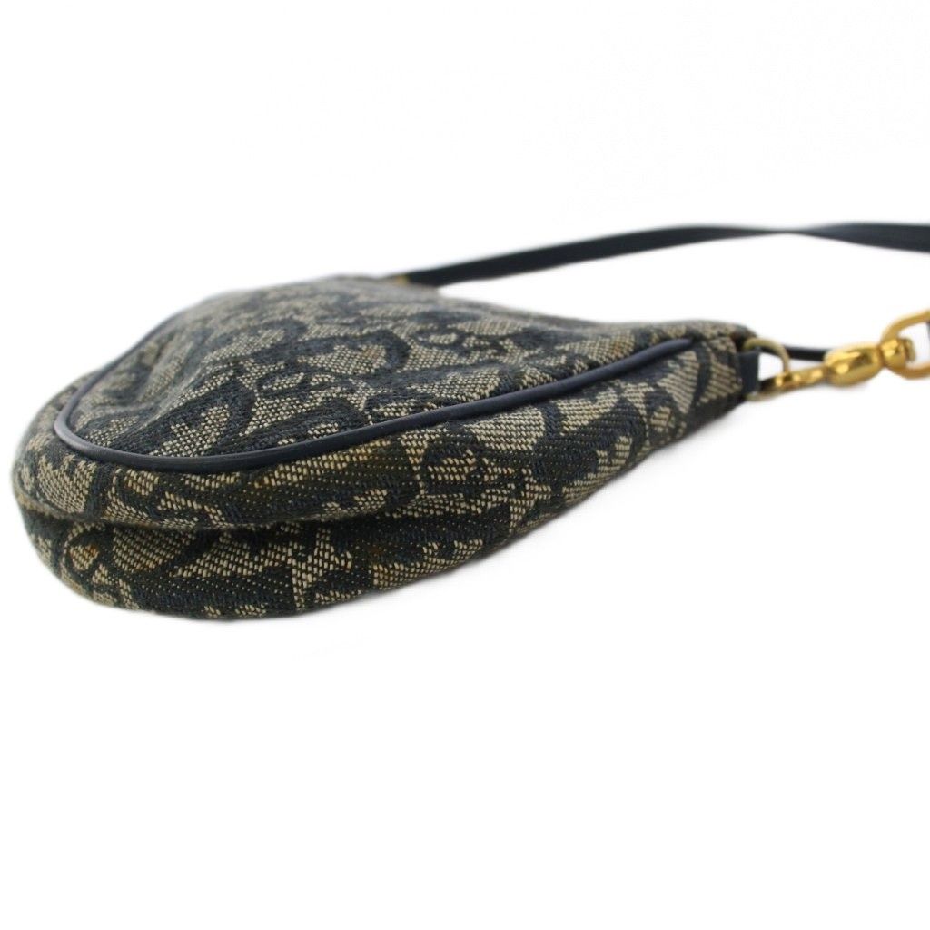 Dior Saddle Bag Trotter All Over Pattern Leather Canvas Navy — view 3