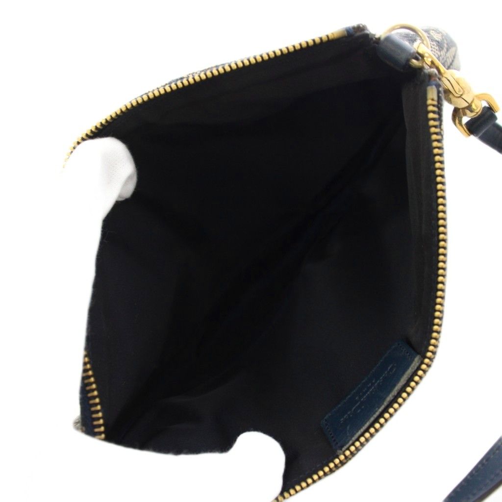Dior Saddle Bag Trotter All Over Pattern Leather Canvas Navy — view 5