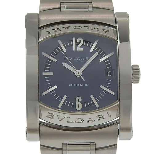Bvlgari Assioma Stainless Steel Automatic Winding Analog Navy Dial Watch