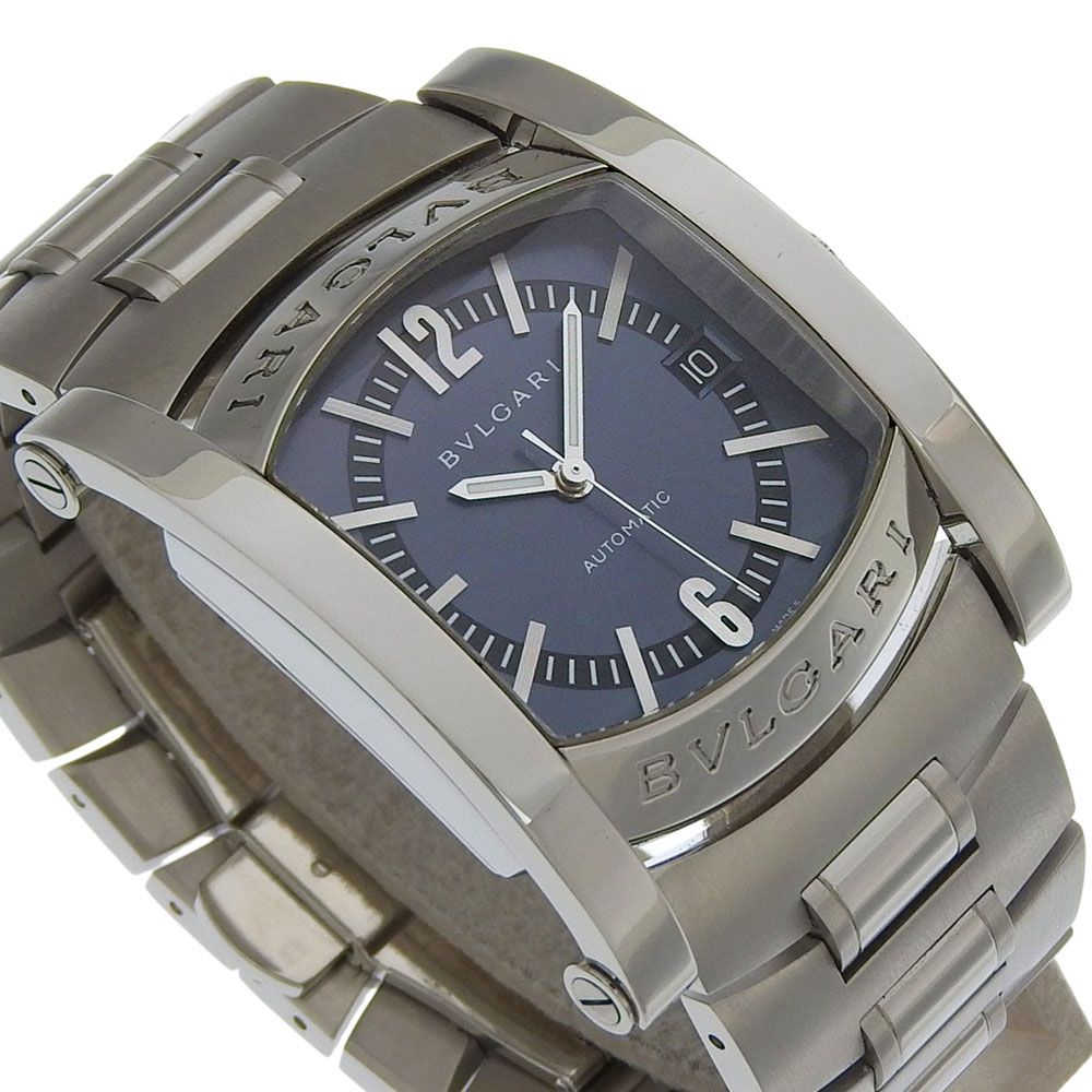 Bvlgari Assioma Stainless Steel Automatic Winding Analog Navy Dial Watch — view 3