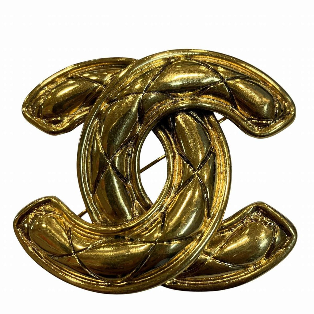 Chanel CC Logo Quilted Brooch