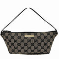 Gucci GG Line Handbag Canvas Leather