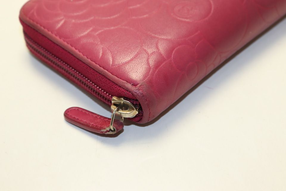 Chanel Camellia Leather Zip Around Wallet — view 4