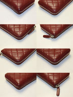 Chanel Quilted Caviar Leather with Silver Zip Around Wallet — view 8