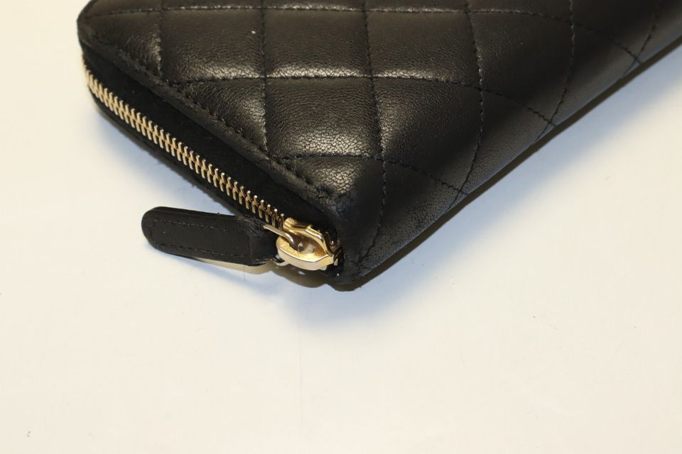 Chanel No 19 Quilted GD Leather Zip Around Wallet — view 4