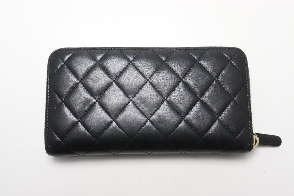 Chanel No 19 Quilted GD Leather Zip Around Wallet — view 2