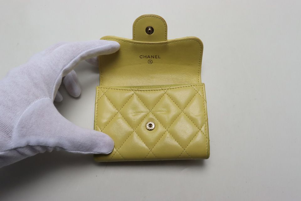 Chanel Quilted GD Leather Trifold Wallet — view 4