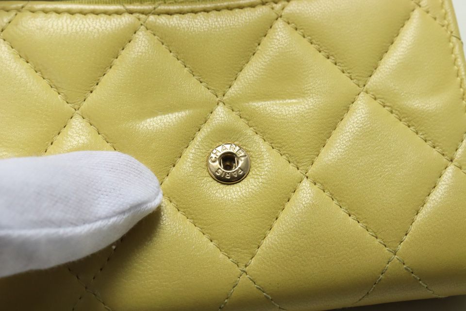 Chanel Quilted GD Leather Trifold Wallet — view 9