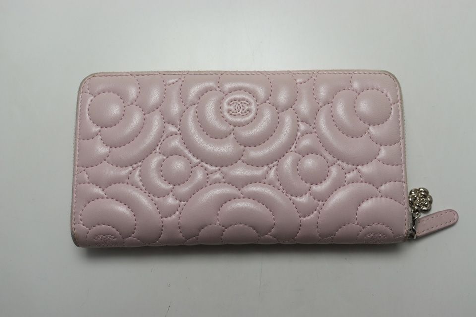 Chanel 24 Camellia GD Leather Zip Around Wallet — view 2