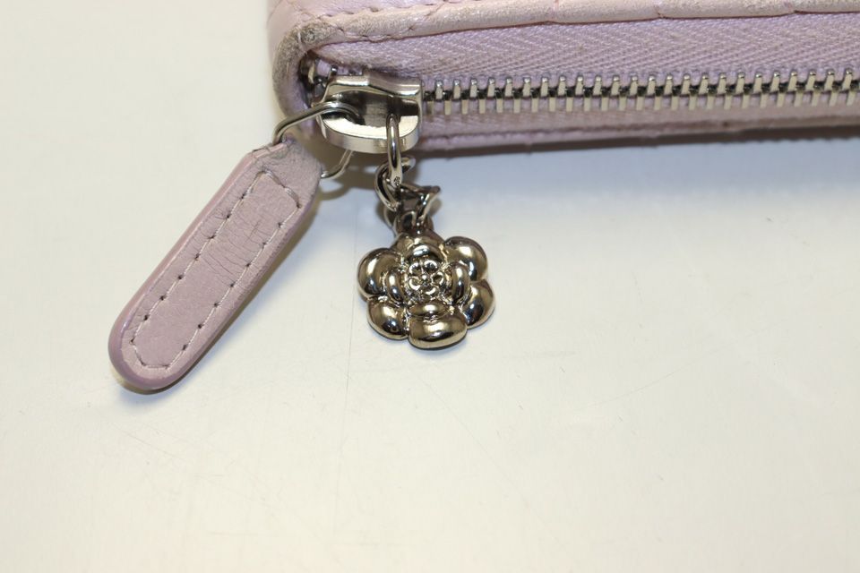 Chanel 24 Camellia GD Leather Zip Around Wallet — view 8
