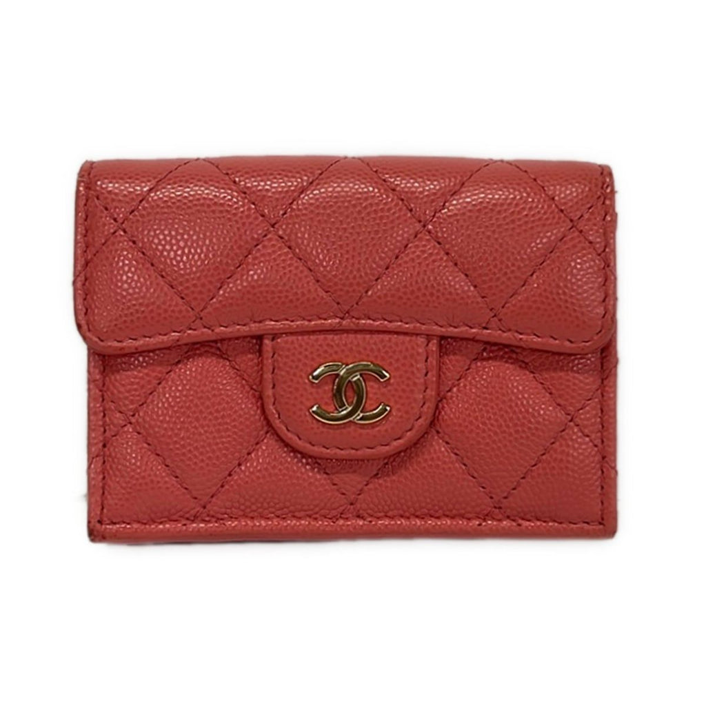 Chanel Trifold Wallet Classic Small Flap Walletmatelasse Pink Gold