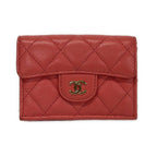 Chanel Trifold Wallet Classic Small Flap Walletmatelasse Pink Gold