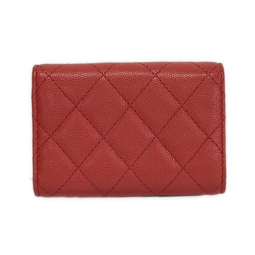 Chanel Trifold Wallet Classic Small Flap Walletmatelasse Pink Gold — view 2