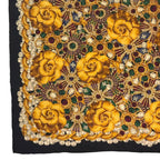 Chanel Scarf Silk Gripoix Gemstone Floral Black Gold — view 3