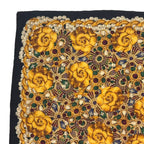 Chanel Scarf Silk Gripoix Gemstone Floral Black Gold — view 2