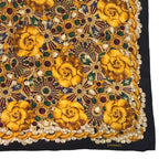Chanel Scarf Silk Gripoix Gemstone Floral Black Gold — view 5