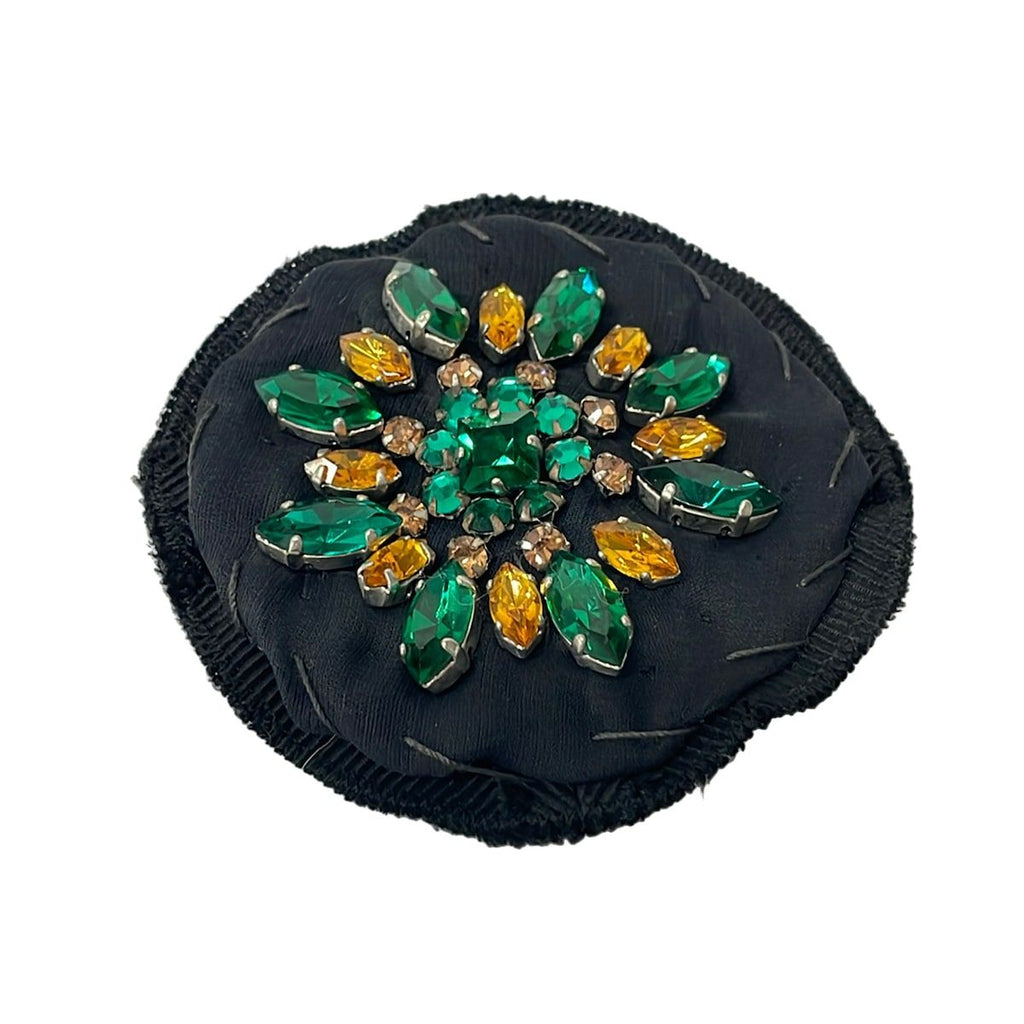 Prada Brooch Black Green Orange
