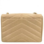 Chanel Shoulder Bag CC Logo Turnlock Crossbody Stitch Chez Blanc Caviar Leather — view 2