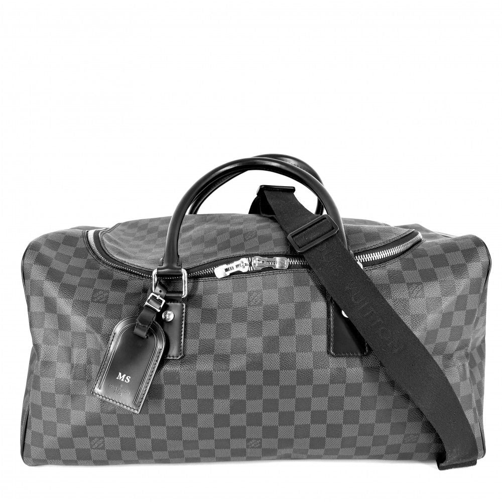 Louis Vuitton Boston Bag Roadster 50 Crossbody 2-Way Damier Graphite Black