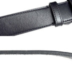 Celine Belt Triomphe Simple Leather Black Silver — view 6