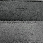 Celine Belt Triomphe Simple Leather Black Silver — view 3