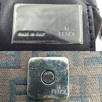 Fendi Shoulder Bag Zucchino Mamma Bucket Canvas Leather Brown Black Gunmetal — view 5