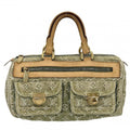 Louis Vuitton Handbag Neo Speedy Monogram Denim Green Gold