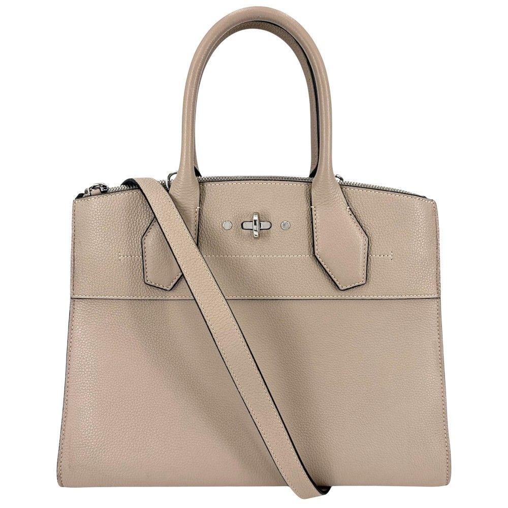 Louis Vuitton 2-Way City Steamer Shoulder Bag Taurillon Leather Gale Silver