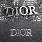 Dior Card Case Saddle Holder Oblique Calf Jacquard Black Gunmetal — view 5