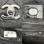 Chanel Handbag Quilted CC Logo Turnlock Top Handle Caviar Leather Black Silver — view 5