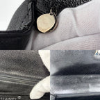Chanel Handbag Quilted CC Logo Turnlock Top Handle Caviar Leather Black Silver — view 9