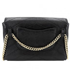 Chanel Shoulder Bag Chez Blanc Stitch CC Logo Bag Crossbody Leather Black Gold — view 2